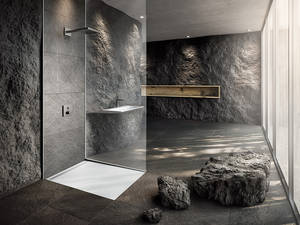 1956 wurde die erste Kaldewei-Dusche aus Stahl-Email gefertigt, heute gibt es allein für die bodenebene Duschplatzgestaltung über 50.000 Produktvarianten. «Nexsys», Franz Kaldewei.