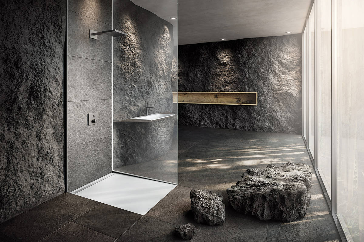 1956 wurde die erste Kaldewei-Dusche aus Stahl-Email gefertigt, heute gibt es allein für die bodenebene Duschplatzgestaltung über 50.000 Produktvarianten. «Nexsys», Franz Kaldewei.