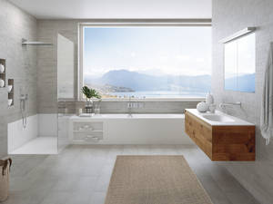 Fugenlos und massgefertigt: Kombinationen aus Corian sind pflegeleicht, hygienisch und dauerhaft. «Purity», Talsee.