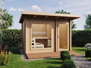 Eine Aussensauna ist ein Highlight in jedem Garten. Hat man genug Platz, bietet sich ein freistehendes Saunahaus an. Dieses Modell ist aus der «Terra»-Serie und kann in puncto Grösse, Aussendesign und Innenverkleidung an jeweilige Präferenzen angepasst werden. Bei der individuellen Beratung lassen sich auch spezifischere Anpassungen anbringen, die in der Schweizer Produktion umgesetzt ­werden. Badewell AG.
