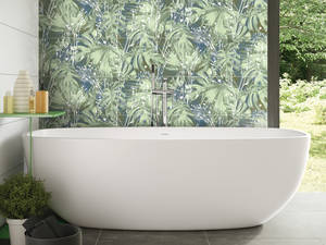 Ab in den Dschungel: Mit verschlungenen Blättern macht «Botanic» das Bad zur Entspannungsoase. Agrob Buchtal.