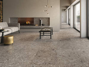 Der italienische Hersteller Unicom Starker präsentiert mit «Pietra di Gré» eine Hommage an die traditionsreichen Terrazzoböden in historischen Bauten. Sabag.