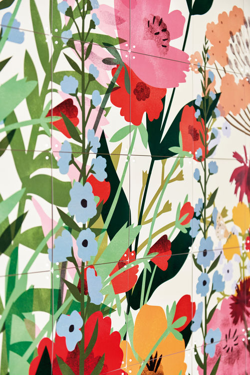 Quadratische Bilder werden über ein Klicksystem so zusammengesteckt, dass sie ein Bild in individueller Grösse ergeben. Ixxi. 