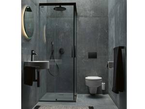 Mit der Ausführung in mattem Titanschwarz zeigt die Badarmaturenlinie «Pure», wie man mit einem puristischen Design einen grossen Auftritt inszeniert. Laufen AG.