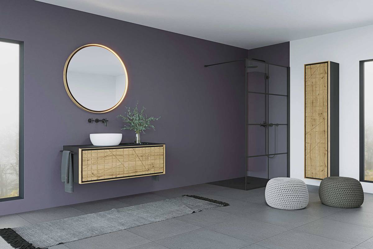 Der Name der Kollektion «Vanity Arteko» ist eine Anlehnung an den 1920er Jahre Stil Art Déco. Für die Fläche zwischen dem feinen Frontrahmen stehen vierzehn Feinsteinzeugfarben oder eine Massivholzfront zur Auswahl. Loosli.