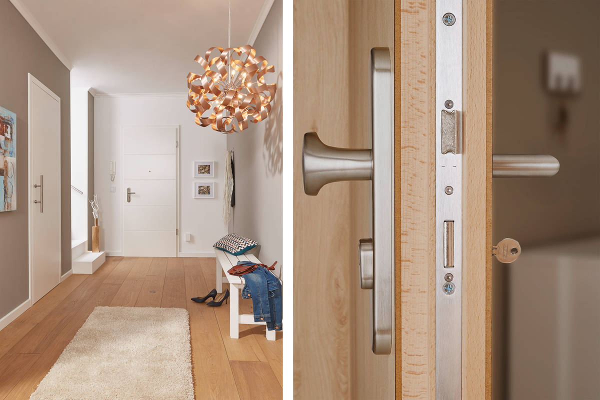 Mehr als nur schön: Fast alle Türmodelle sind auch als Sicherheitstüren mit einer Widerstandsklasse bis RC 3 erhältlich. Jeld-Wen.