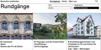 Startseite der Webseite www.heimatschutz.ch/rundgaenge.