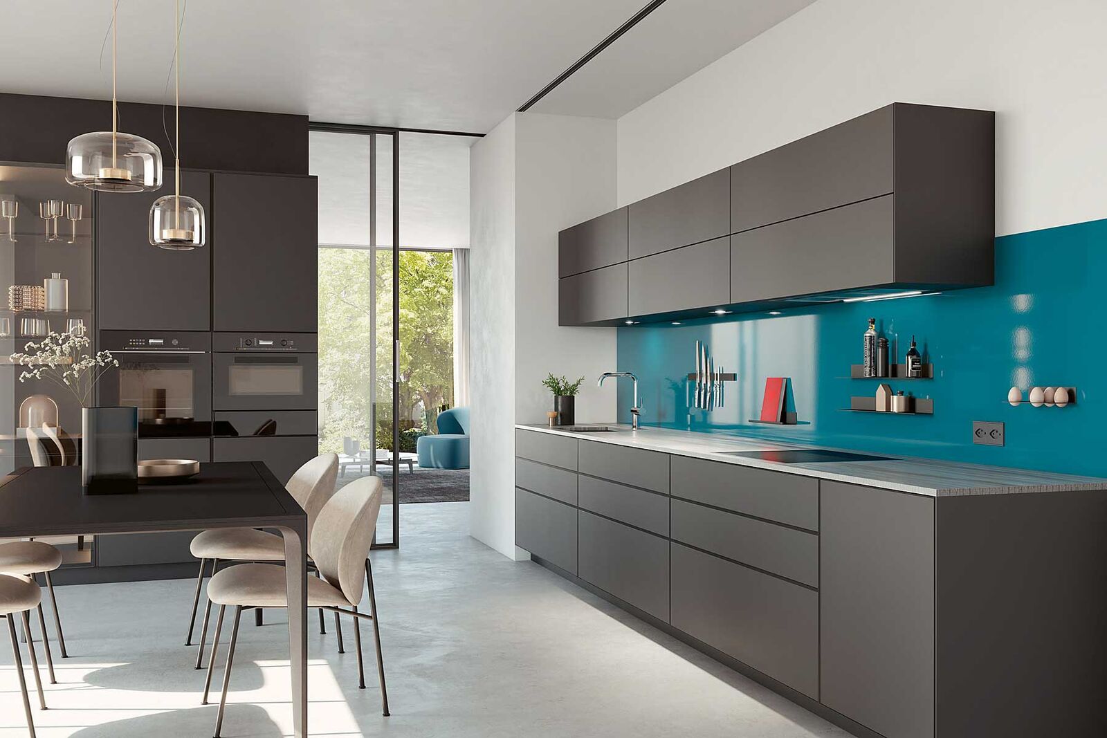 Glasierter Titanstahl eignet sich auch für Küchenrückwände bestens.