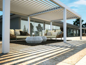 Pergola-Systeme finden zunehmend Einzug in Schweizer Gärten: Sie sind angenehme Schattenplätze im Sommer, schützen gegen Wind und Regen oder fungieren als Sichtschutz. Mit einer hochwertigen Produktpalette geht das italienische Label Pratic auf diese Anforderungen ein: Architektonisch zeitloses Design, verbunden mit vielseitiger Funktionalität hinsichtlich Temperatur, Licht, Belüftung und Schutz. Der Vertriebspartner in der Schweiz liefert und installiert das bewährte Pergola-System. Bild: System «Vision». pm outdoor design.