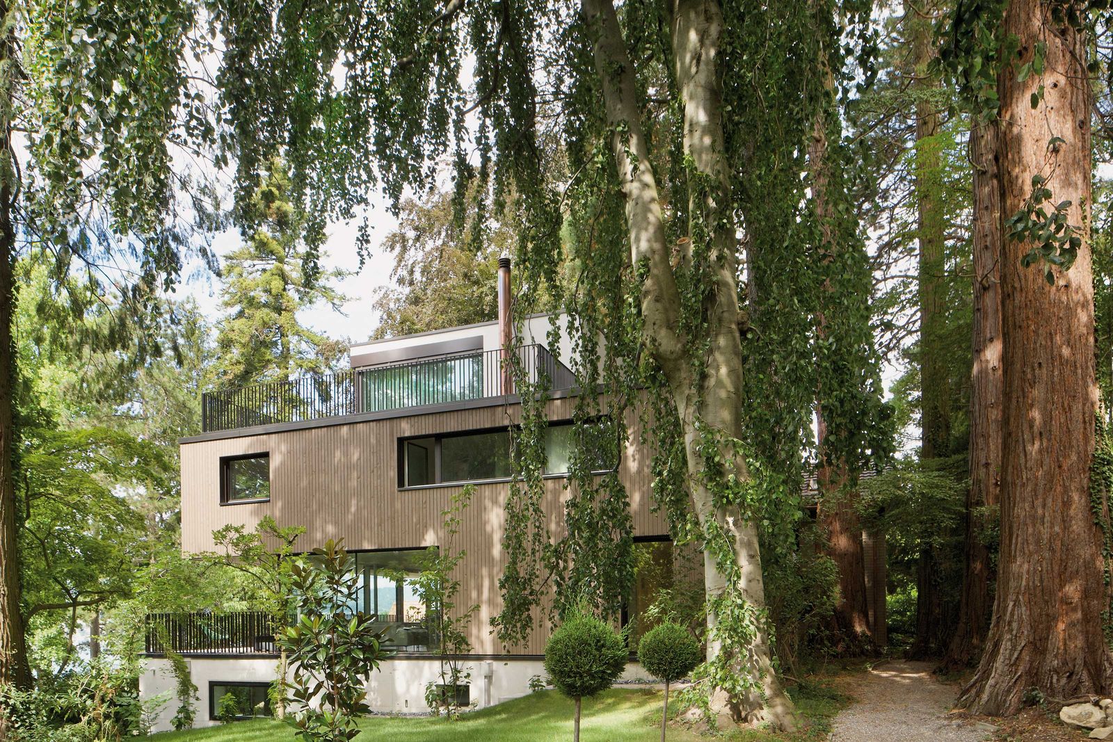 Die Lage des Baus war durch den Baumbestand gegeben.