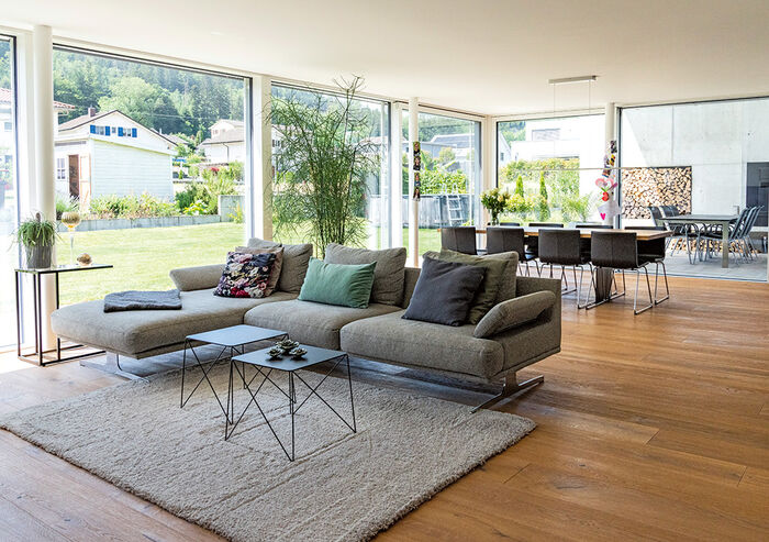 Wohnzimmer Holzbau Bautec AG