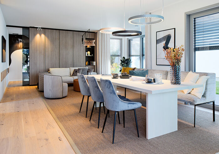 Wohnzimmer Holzhaus WeberHaus GmbH & Co. KG