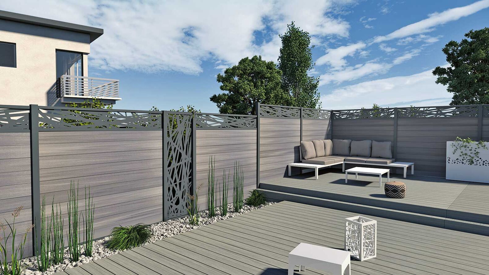 Ungestört entspannen in der Gartenlounge? Das modulare Stecksystem von Tomwood macht es möglich: Breite und Höhe können individuell angepasst werden, und für eine persönliche Note können Deko-Elemente aus Edelstahl oder Glas eingesetzt werden. ­www.tomwood.ch