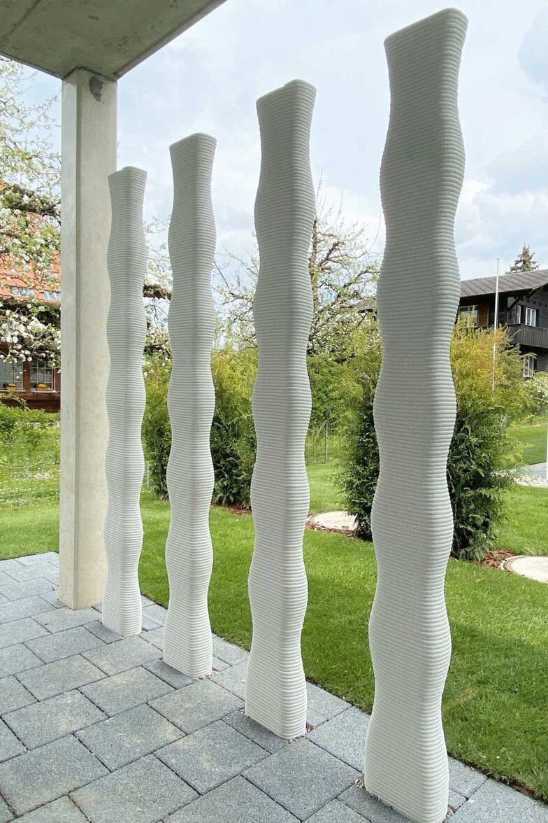 Giarditec-Spezialbetonelemente aus dem 3D-Drucker werden in der Schweiz produziert und überzeugen in Sachen Nachhaltigkeit. GVZ-Rossat AG, www.giarditec.ch