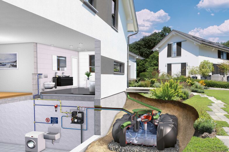 Die gute alte Regentonne, die über eine Klappe an ein Regenfallrohr angebunden ist, hilft beim manuellen Giessen. www.graf.info