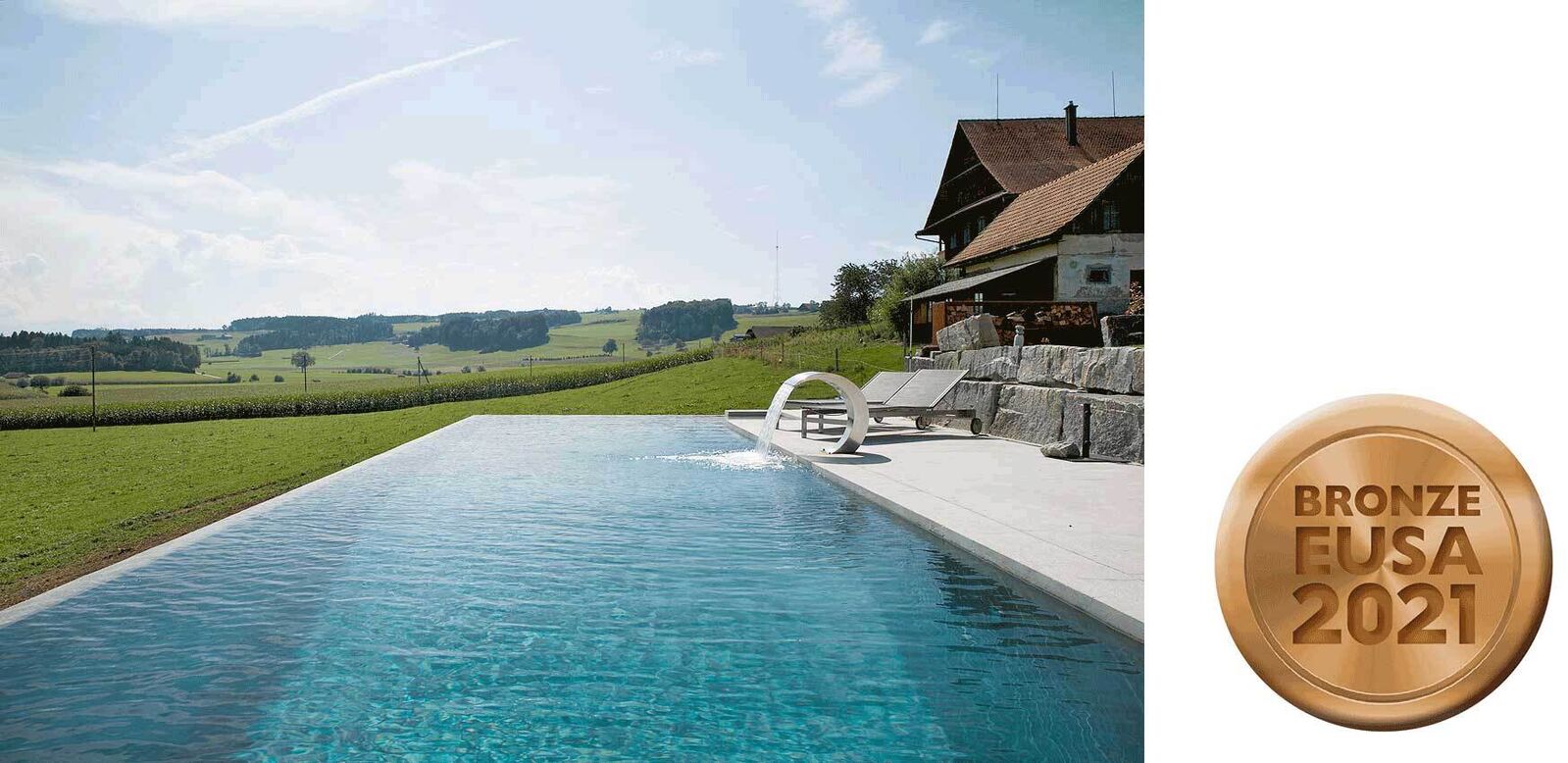 Die Jury lobte die gelungene Integration des Pool in die Umgebung.