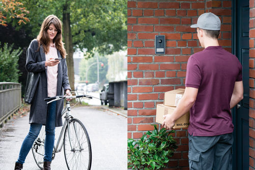 Wer kennt das nicht? Der Paketbote steht mit einem Päckchen vor der Haustür, doch niemand ist daheim. Meist bleibt einem dann nur der Weg in die Filiale. Wie schön wäre es doch, wenn man mit dem Paketboten Auge in Auge kommunizieren könnte, um ihm zu sagen, wo er die Lieferung ab- legen soll – egal, wo man sich gerade befindet.  Mit einer Türkommunikation von Elcom, eine Marke von Hager, wird dieser Wunsch zur Realität. Dank des neuen Access Gate als Zusatzgerät zu einer Türsprechanlage lässt sich ab sofort auch ein Smartphone oder Tablet in die Türkommunikation mit einbinden. Hager.