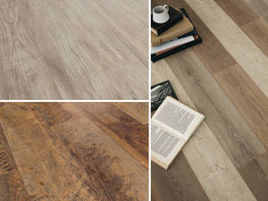 Laminat-Variationen: Der weltweit grösste Produzent von Laminatböden bietet mit neuen Dekoren immer mehr Möglichkeiten, individuelle Wünsche umzusetzen. Die «Swiss Floors Collection» hat diverse kontrastreiche Muster und einen kontrastreichen Mix aus  hellen und dunklen Tönen innerhalb eines Dekors. Kronoswiss.