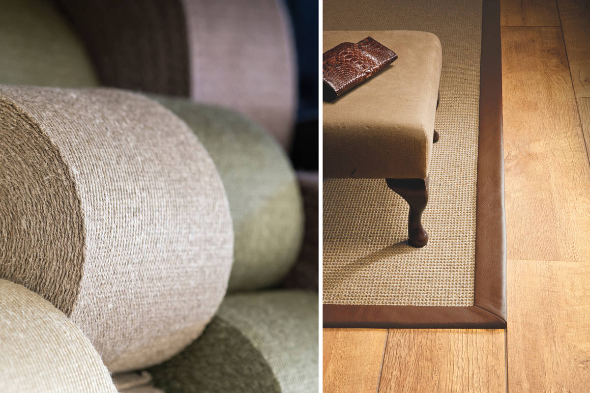 Naturschönheiten Wohnlichkeit nach Mass: Sisal ist ein natürliches Material, gewonnen aus den Blattfasern der Sisal-Agave und den Stängeln der Jutepflanze. Teppiche aus Sisal sind widerstandsfähig und gut fürs Raumklima. Das Schweizer Unternehmen Terr’Arte fertigt individuell mit Abschlussbordüren  in Leder, Baumwolle, Leinen oder Synthetik. Terrr’Arte.