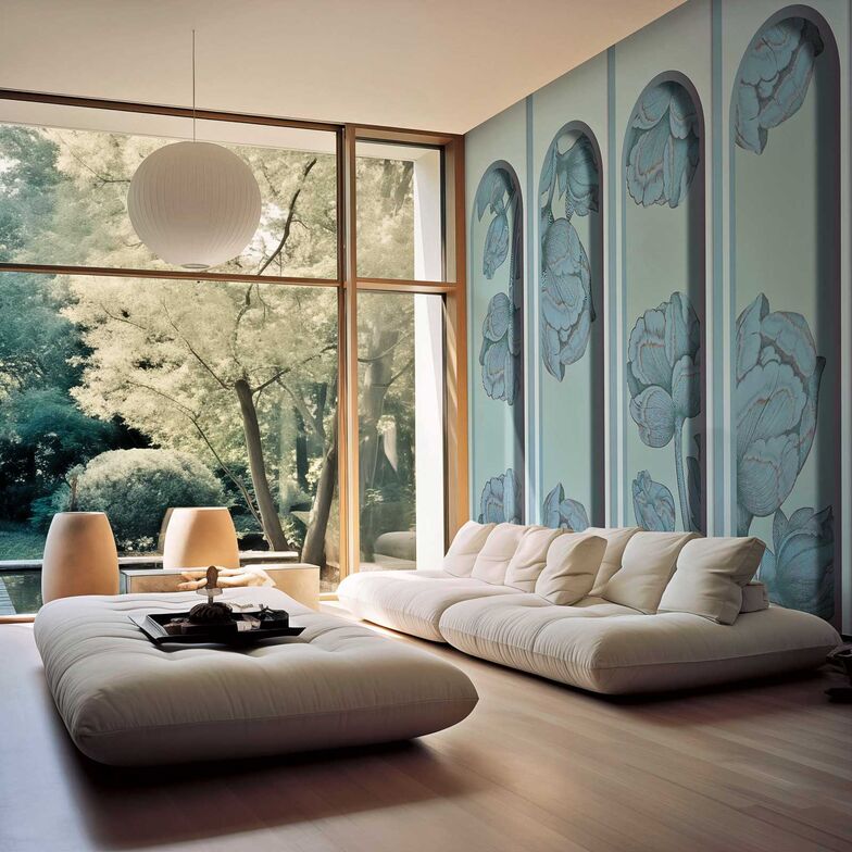 Blumenmotive sind die unangefochtenen Stars der Muster in den neuen Kollektionen von Spaghetti Wall. www.spaghettiwall.it