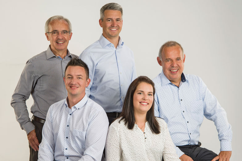 Die Geschäftsleitung von Herzog Küchen mit Albert (Verwaltungsratspräsident), Oliver, Marc (Geschäftsführer), Raphael (IT und Finanzen, Mitglied der Geschäftsleitung und des Verwaltungsrates) und Sharon Herzog.