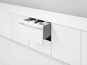 Ergonomische Design: Mit dem «DishDrawer» von Fisher & Paykel wird das Ein- und Ausräumen des Geschirrspülers erleichtert. Die Schubladen können in rückenfreundlicher Höhe installiert werden. Merial Vertriebs AG.