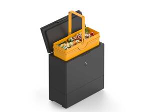 Wer die Nase voll hat von Gestank und Fruchtfliegen, lagert den Biomüll gekühlt im «FreezyBoy». Der Kompostkühler braucht etwa gleich wenig Strom wie eine 9-Watt-Sparlampe. Avantyard Ltd., Freezyboy.